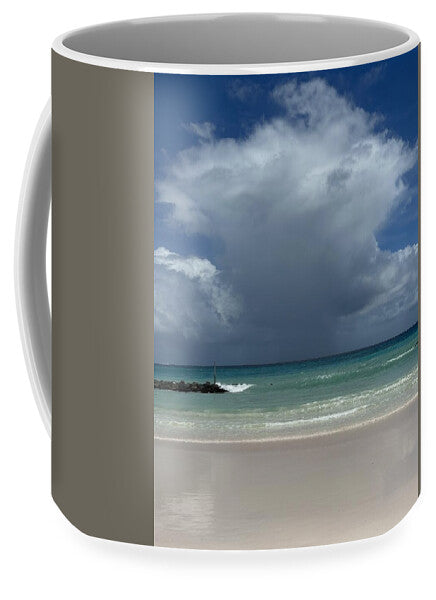 Storm Clouds Over Tranquil Beach - Mug