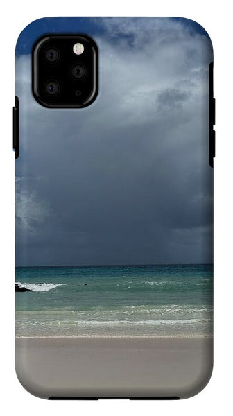 Storm Clouds Over Tranquil Beach - Phone Case