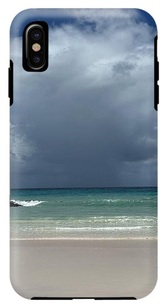 Storm Clouds Over Tranquil Beach - Phone Case
