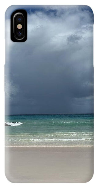 Storm Clouds Over Tranquil Beach - Phone Case