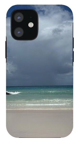 Storm Clouds Over Tranquil Beach - Phone Case