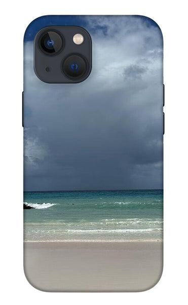Storm Clouds Over Tranquil Beach - Phone Case