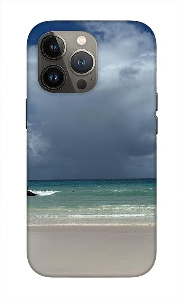 Storm Clouds Over Tranquil Beach - Phone Case