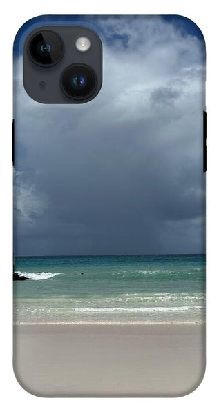 Storm Clouds Over Tranquil Beach - Phone Case