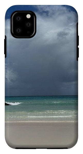 Storm Clouds Over Tranquil Beach - Phone Case