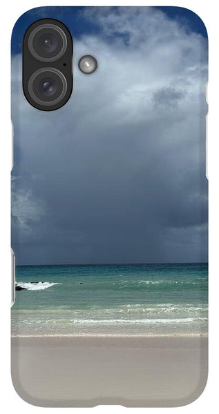 Storm Clouds Over Tranquil Beach - Phone Case