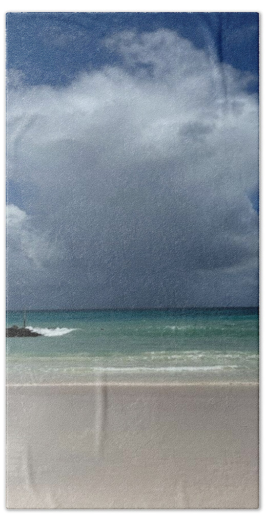 Storm Clouds Over Tranquil Beach - Bath Towel