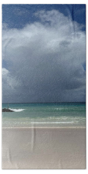 Storm Clouds Over Tranquil Beach - Bath Towel