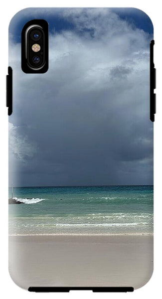 Storm Clouds Over Tranquil Beach - Phone Case