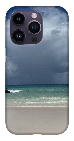 Storm Clouds Over Tranquil Beach - Phone Case
