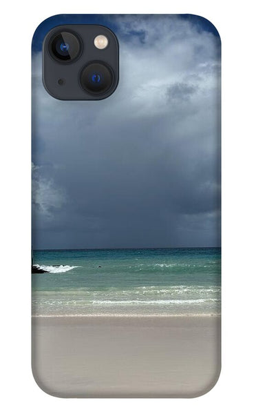 Storm Clouds Over Tranquil Beach - Phone Case