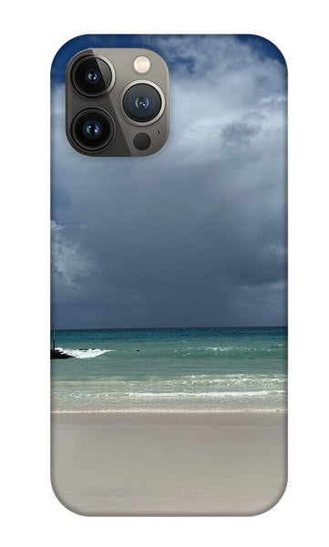 Storm Clouds Over Tranquil Beach - Phone Case