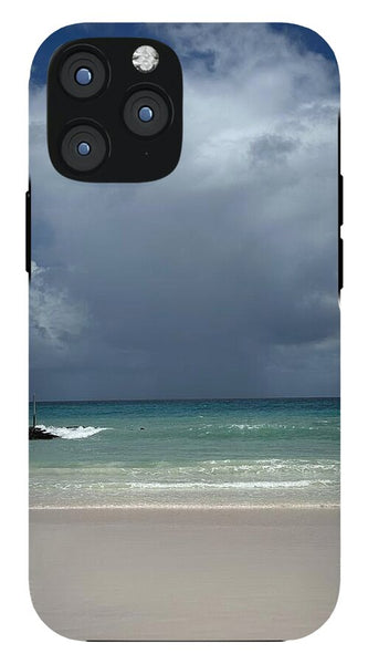 Storm Clouds Over Tranquil Beach - Phone Case