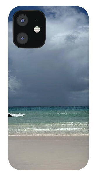 Storm Clouds Over Tranquil Beach - Phone Case