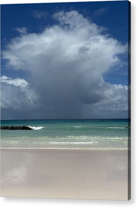 Storm Clouds Over Tranquil Beach - Acrylic Print
