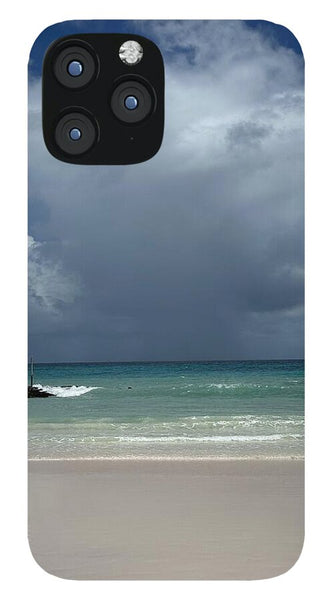 Storm Clouds Over Tranquil Beach - Phone Case