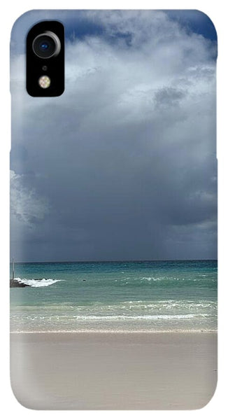 Storm Clouds Over Tranquil Beach - Phone Case
