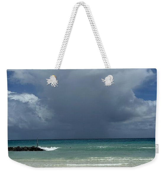 Storm Clouds Over Tranquil Beach - Weekender Tote Bag