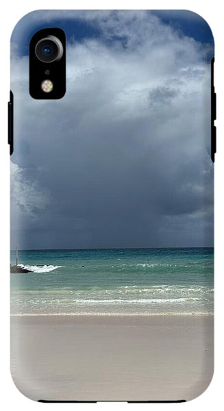 Storm Clouds Over Tranquil Beach - Phone Case