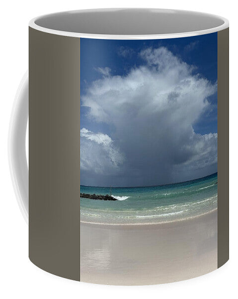 Storm Clouds Over Tranquil Beach - Mug