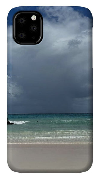 Storm Clouds Over Tranquil Beach - Phone Case