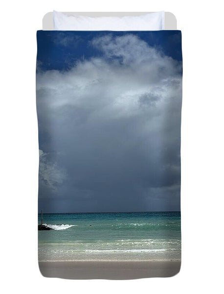 Storm Clouds Over Tranquil Beach - Duvet Cover