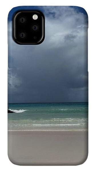 Storm Clouds Over Tranquil Beach - Phone Case