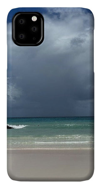 Storm Clouds Over Tranquil Beach - Phone Case