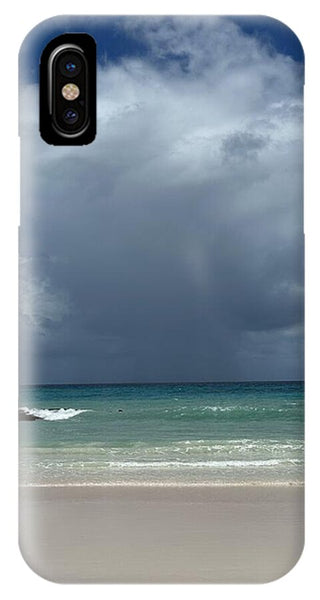 Storm Clouds Over Tranquil Beach - Phone Case