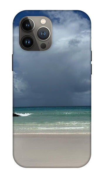 Storm Clouds Over Tranquil Beach - Phone Case