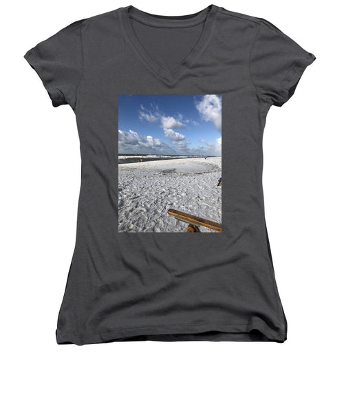 Sunny Day on a Florida Beach - Women's V-Neck