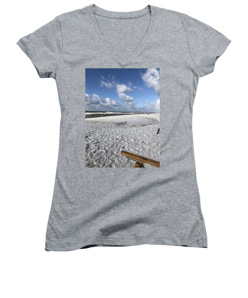 Sunny Day on a Florida Beach - Women's V-Neck