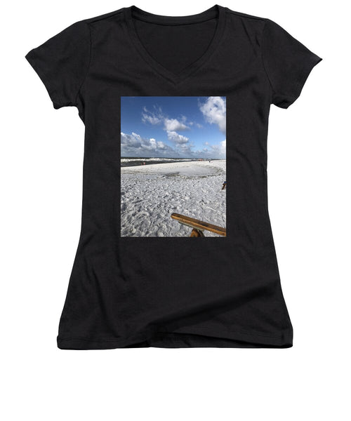 Sunny Day on a Florida Beach - Women's V-Neck