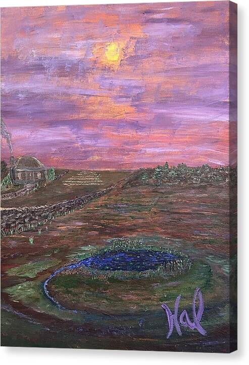 Sunset Over Rural Landscape - Canvas Print