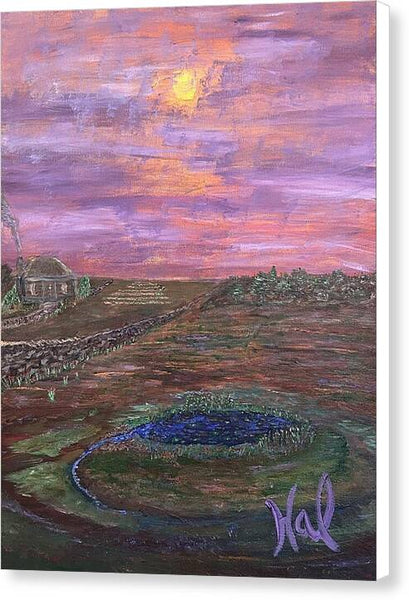 Sunset Over Rural Landscape - Canvas Print