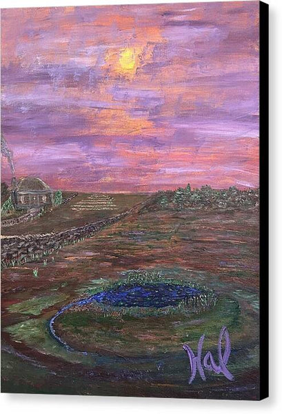 Sunset Over Rural Landscape - Canvas Print