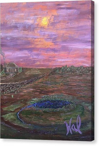 Sunset Over Rural Landscape - Canvas Print