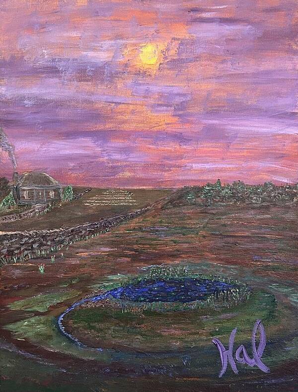 Sunset Over Rural Landscape - Art Print
