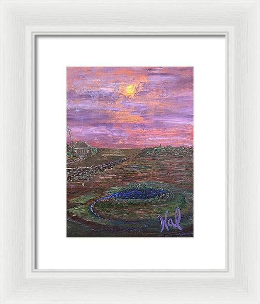 Sunset Over Rural Landscape - Framed Print