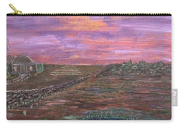 Sunset Over Rural Landscape - Zip Pouch