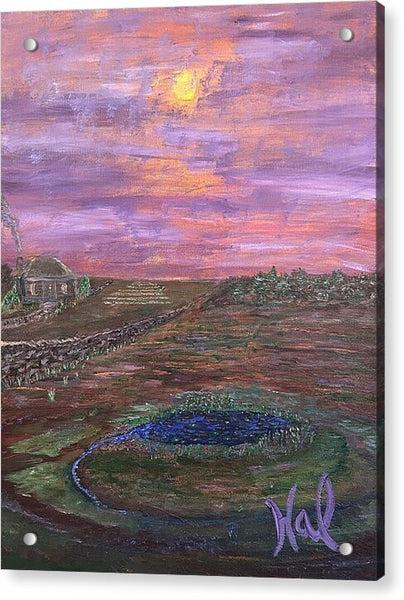 Sunset Over Rural Landscape - Acrylic Print