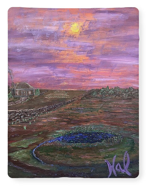 Sunset Over Rural Landscape - Blanket