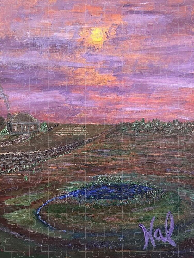 Sunset Over Rural Landscape - Puzzle