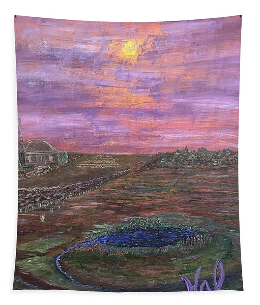 Sunset Over Rural Landscape - Tapestry