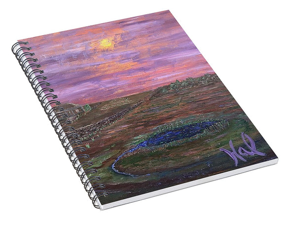 Sunset Over Rural Landscape - Spiral Notebook
