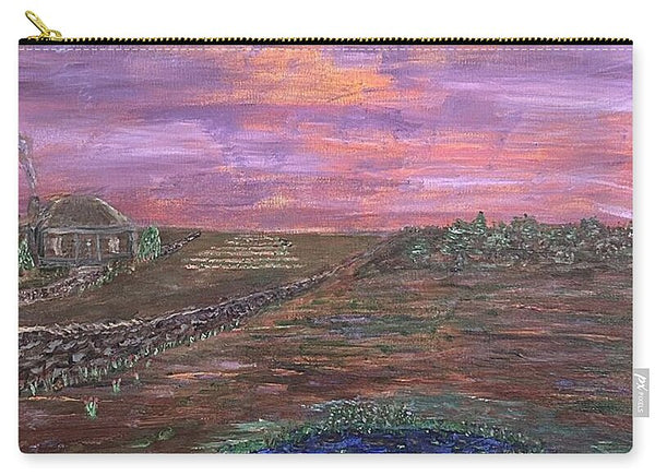 Sunset Over Rural Landscape - Zip Pouch