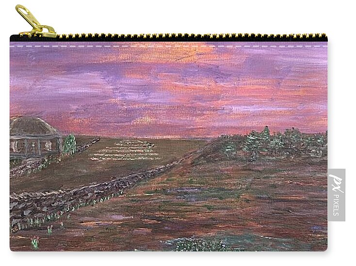 Sunset Over Rural Landscape - Zip Pouch