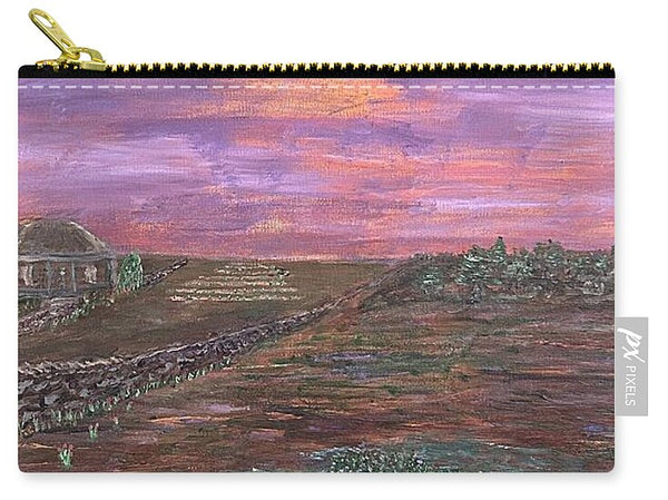 Sunset Over Rural Landscape - Zip Pouch