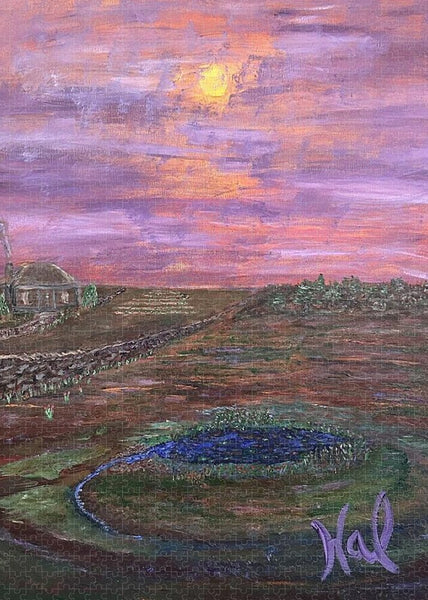 Sunset Over Rural Landscape - Puzzle