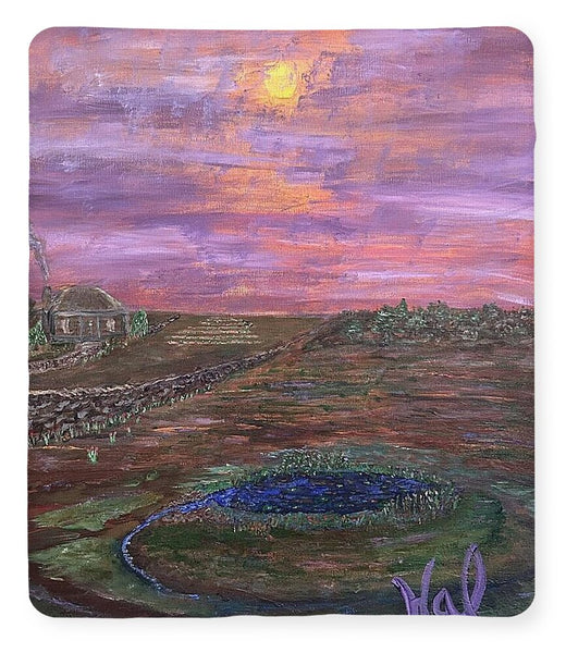 Sunset Over Rural Landscape - Blanket